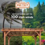 10 Ft. X 14 Ft. Traditional All Cedar Wood Outdoor Patio Pergola Shade Structure - Image 4