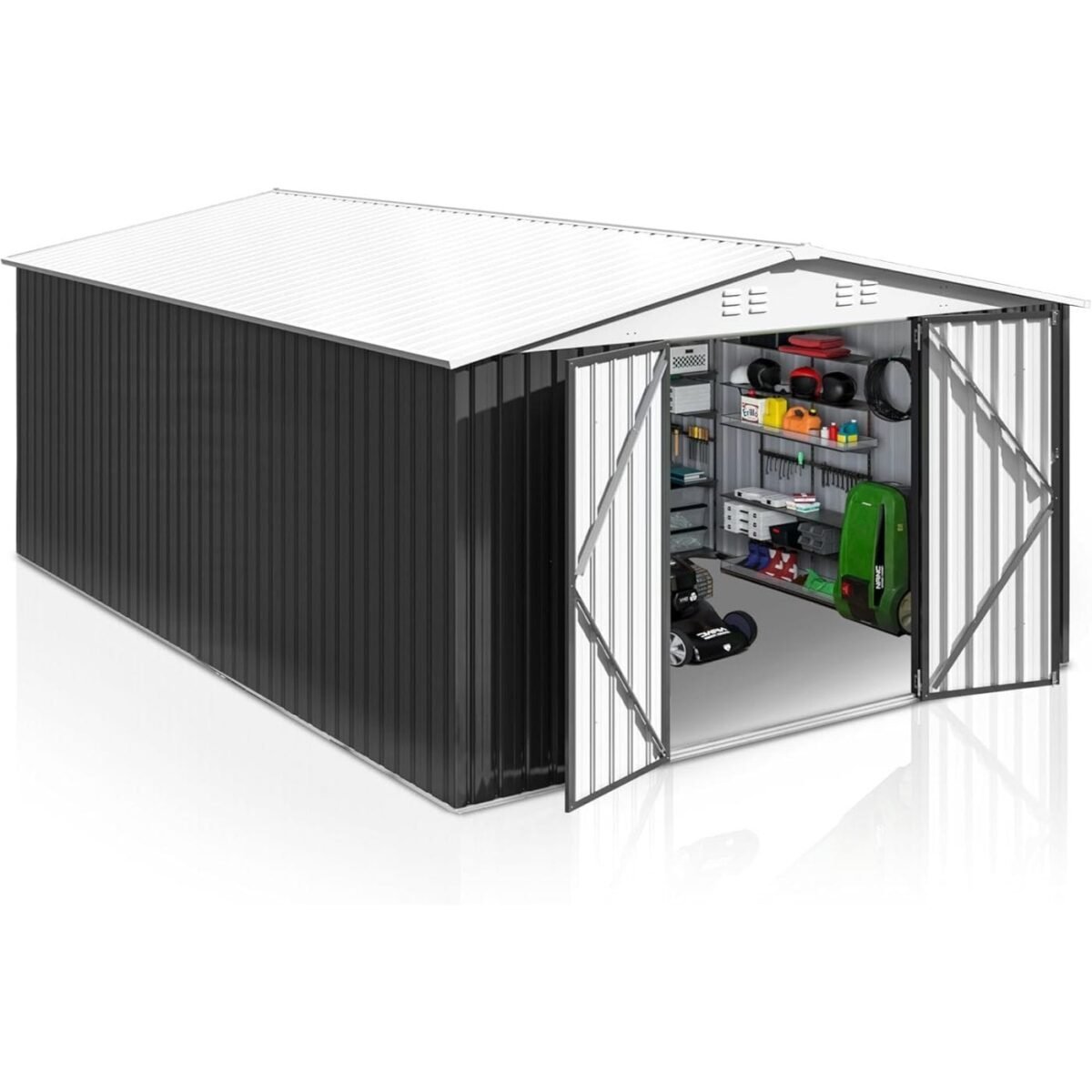 iben-product-227-image-1.jpg Patiowell 10 ft. W x 12 ft. D Size Upgrade Metal Storage Shed (119 sq. ft.) - Image 1