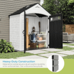 Suncast Vista 7 ft. x 4 ft. Resin Standard Modern Storage Shed with Floor Kit - Image 4
