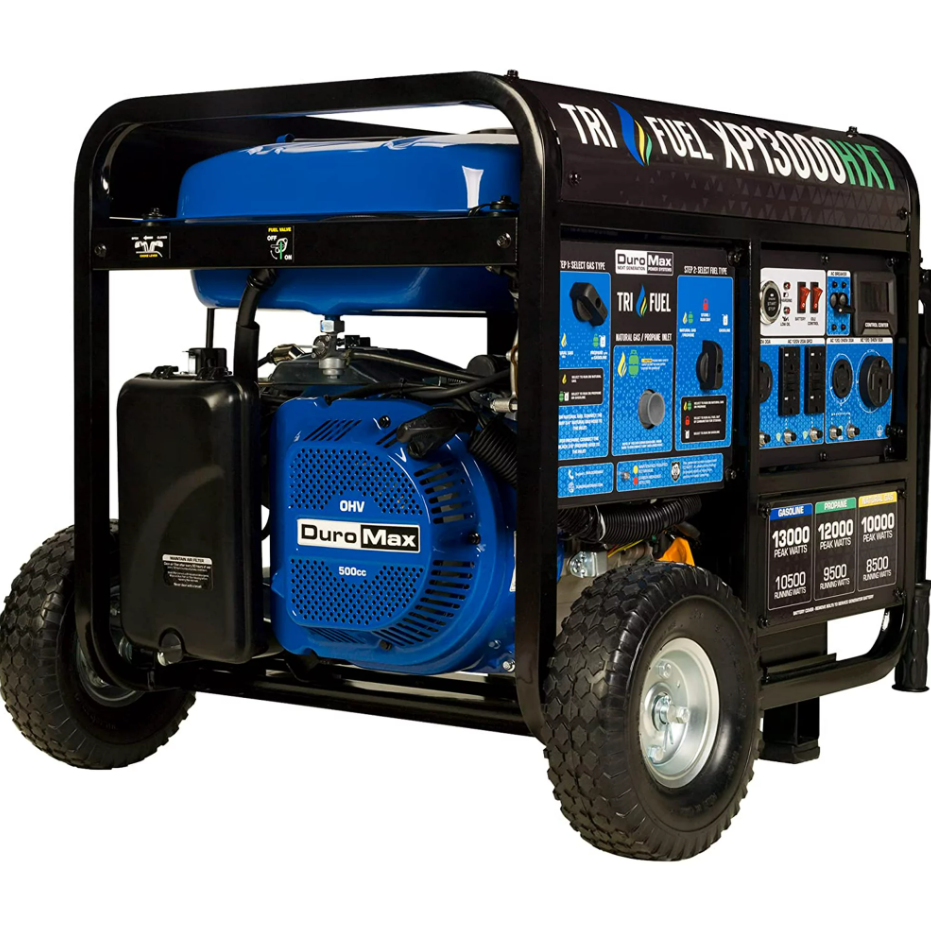 iben-product-33-image-1.png DuroMax XP13000HXT 13,000 Watt Electric Start Tri-Fuel Natural Gas/Propane/Gas Powered Portable Generator w/ CO Alert - Image 1