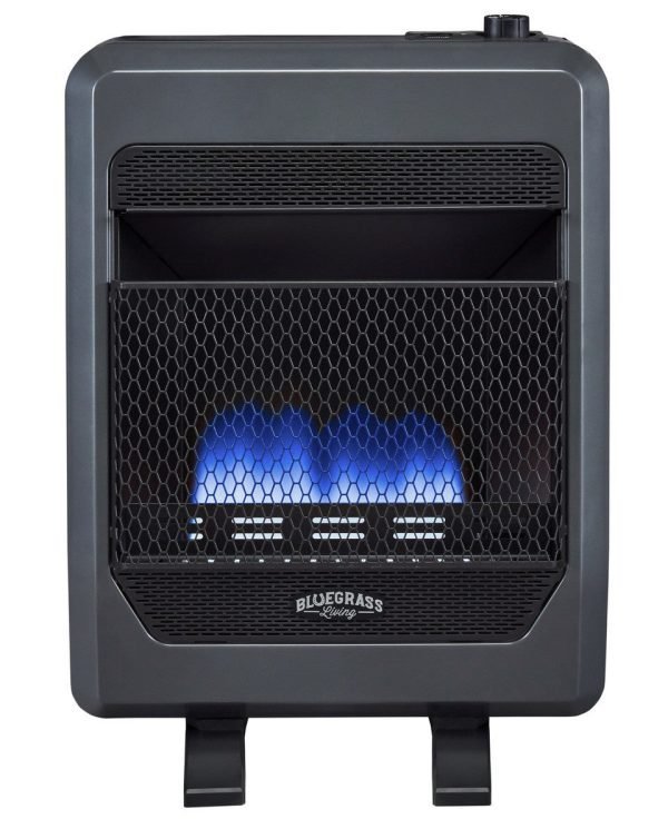 iben-product-348-image-1.jpg Bluegrass Living Propane Gas Vent Free Blue Flame Gas Space Heater With Blower and Base Feet – 20,000 BTU, T-Stat Control – Model# B20TPB-BB - Image 1