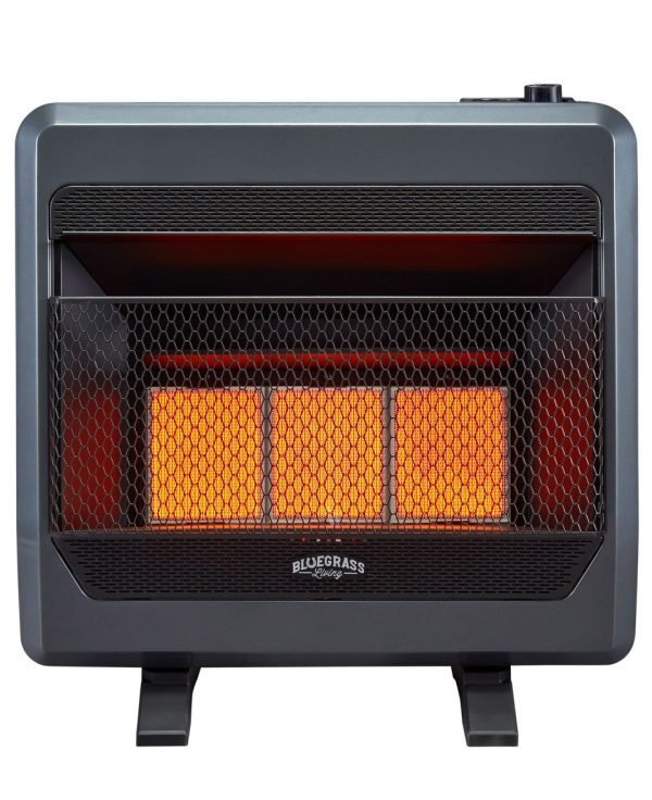 iben-product-349-image-1.jpg Bluegrass Living Propane Gas Vent Free Infrared Gas Space Heater With Blower and Base Feet – 28,000 BTU, T-Stat Control – Model# B28TPIR-BB - Image 1