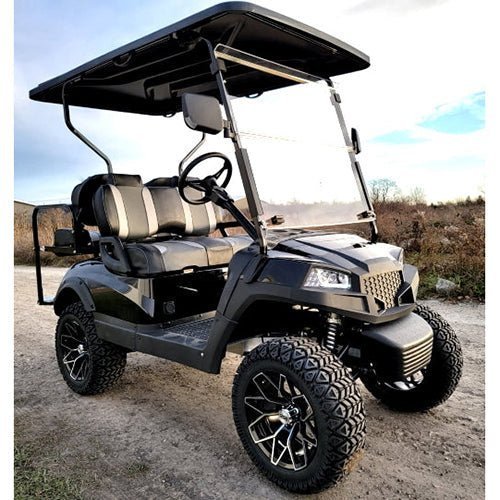 iben-product-373-image-1.jpg Terminator 48v Electric Golf Cart Four Seater – Massive Rims/Tires Flip Seat – Optionally Fully Loaded – Black Model - Image 1