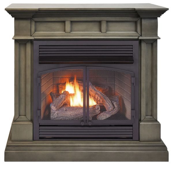 iben-product-376-image-1.jpg Duluth Forge Dual Fuel Ventless Gas Fireplace With Mantel – 32,000 BTU, T-Stat Control, Slate Gray Finish – Model# DFS-400T-2GR - Image 1