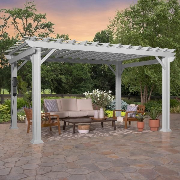 iben-product-390-image-1.jpg 14×12 Hawthorne Traditional Steel Pergola With Sail Shade Soft Canopy - Image 1