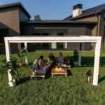 14×10 Windham Modern Steel Pergola With Sail Shade Soft Canopy - Image 9