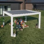 14×10 Windham Modern Steel Pergola With Sail Shade Soft Canopy - Image 14