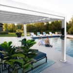 14×10 Windham Modern Steel Pergola With Sail Shade Soft Canopy - Image 7