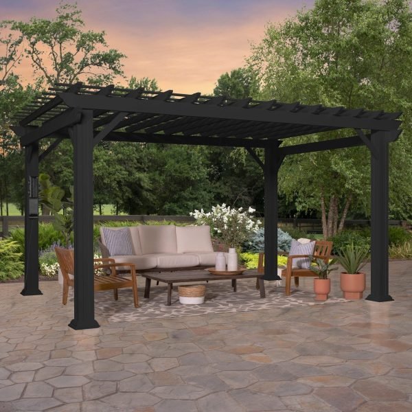 iben-product-394-image-1.jpg 14×10 Stratford Traditional Steel Pergola With Sail Shade Soft Canopy - Image 1