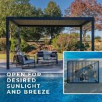 14×10 Sarasota Steel Louvered Pergola - Image 12