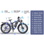 Ridstar E26 PRO Electric Bike 48V 23Ah Battery 1000W*2 Dual Motors 26*4.0inches Tires 50-75KM Max Mileage 15 - Image 5