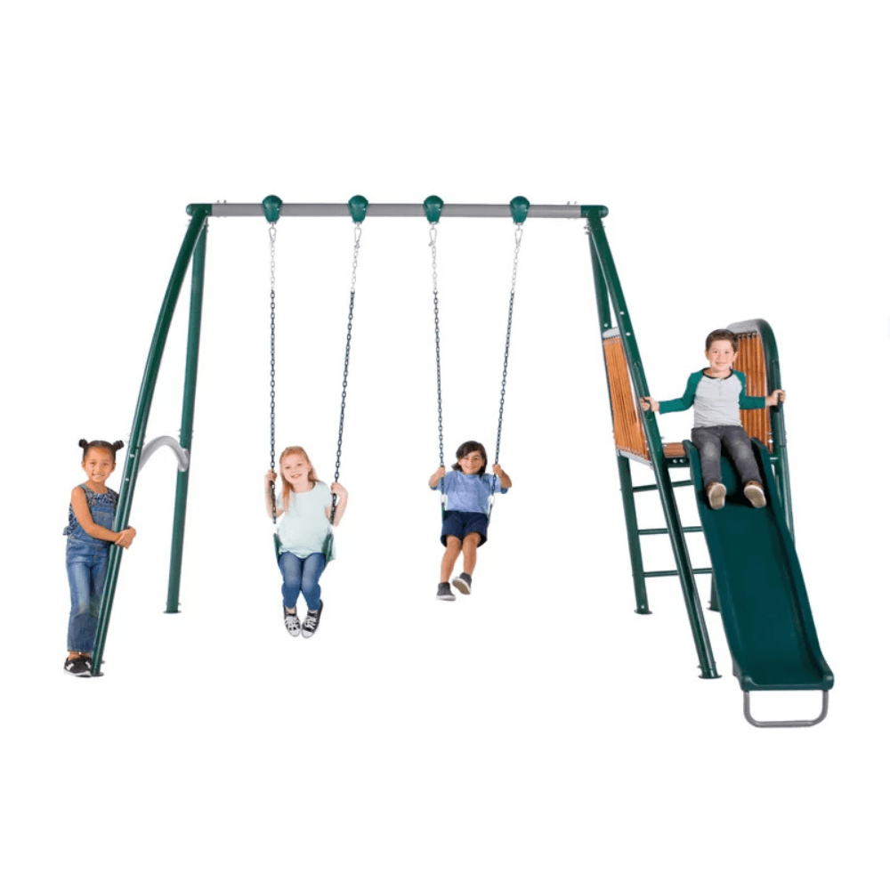 iben-product-64-image-1.png Sportspower Alta Oaks 10′ Heavy Duty Swing Set with Lifetime Warranty on 6′ Double Wall Slide - Image 1
