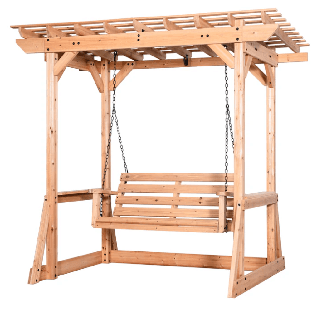 iben-product-72-image-1.png Backyard Discovery Callahan Cedar Wood Outdoor Pergola Swing Bench - Image 1