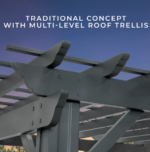 Stratford 14 Ft. X 10 Ft. Black Steel Traditional Pergola with Sail Shade Soft Canopy - Image 4