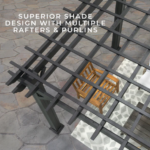 Stratford 12 Ft. X 10 Ft. Black Steel Traditional Pergola with Sail Shade Soft Canopy - Image 9