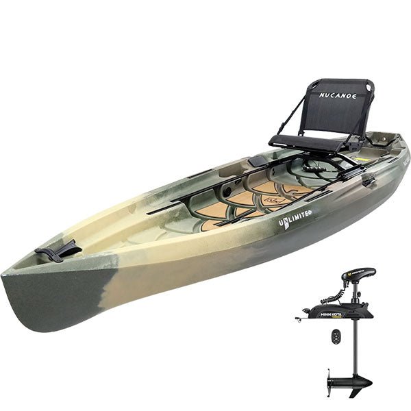 unlimited-army-camo-terrova.jpg NuCanoe Unlimited + MinnKota Terrova Fishing Kayak - Image 1